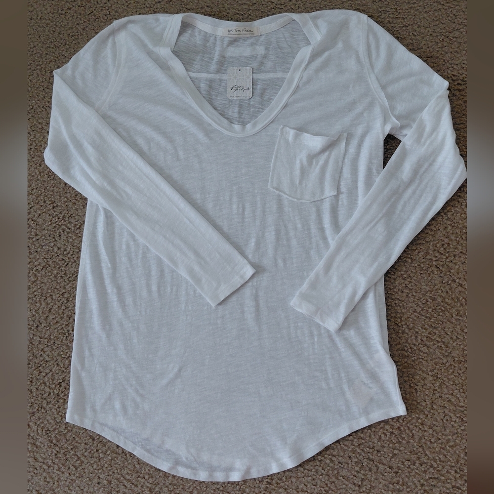 Women's White Long Sleeve Top